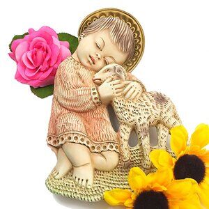 Vintage Baby Jesus Chalkware Plaque Wall Hanging